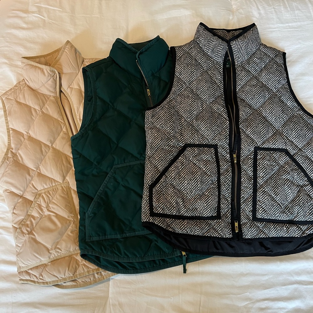 J Crew Factory Quilted Vests, Small
